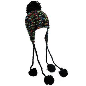 Thick Chunky Trapper Hat With Long Pom Poms